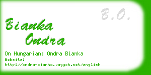 bianka ondra business card